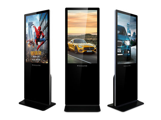 Kiosque d'intérieur ultra mince de la publicité de Signage d'affichage à cristaux liquides Digital de Wifi avec du verre trempé