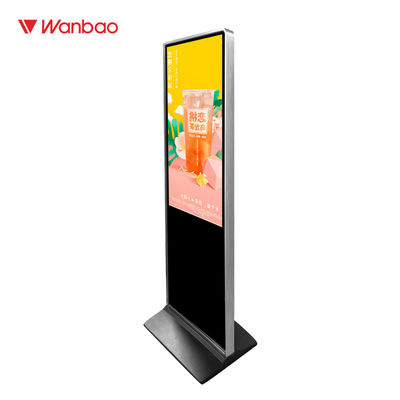 Plancher de grande taille tenant l'écran tactile interactif de kiosque de joueur de la publicité d'affichage à cristaux liquides