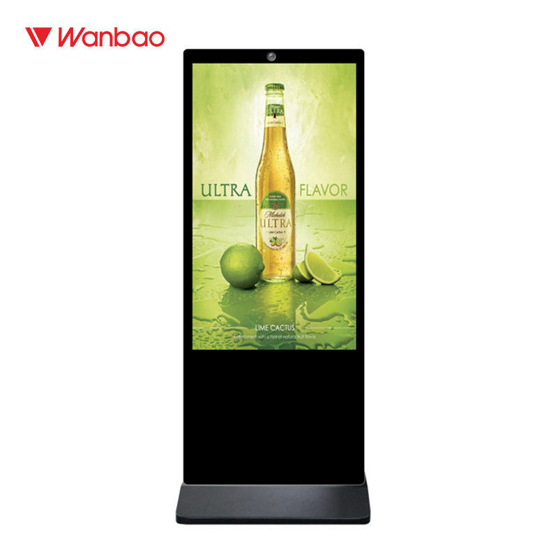 Plancher de grande taille tenant l'écran tactile interactif de kiosque de joueur de la publicité d'affichage à cristaux liquides